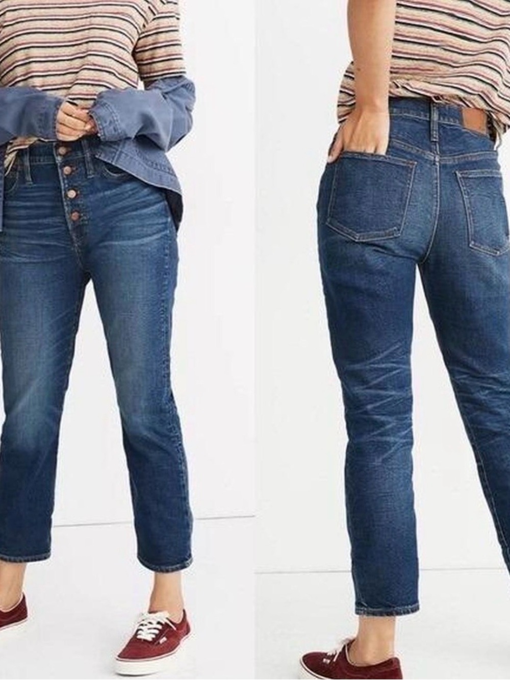 Madewell The Perfect Vintage Straight Crop Jeans Womens 27 Button Fly High Rise
